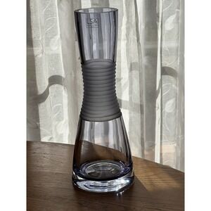 LSA LAVENDER GLASS VASE POLAND MCM MOUTH BLOWN HAND CRAFTED